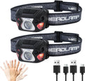 2 Sets High-End Comfortable Camping & Work Headlamp, Long Endurance Lighting 12 Hours, 1000+ LM High Brightness, IPX5