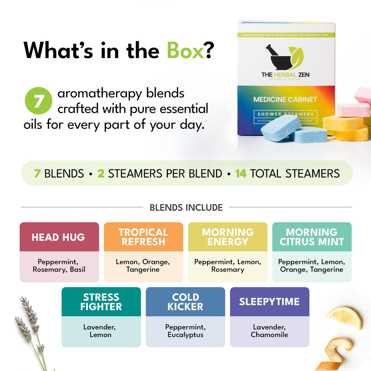 Shower Steamers Aromatherapy Pure Essential Oils - 14 Pack