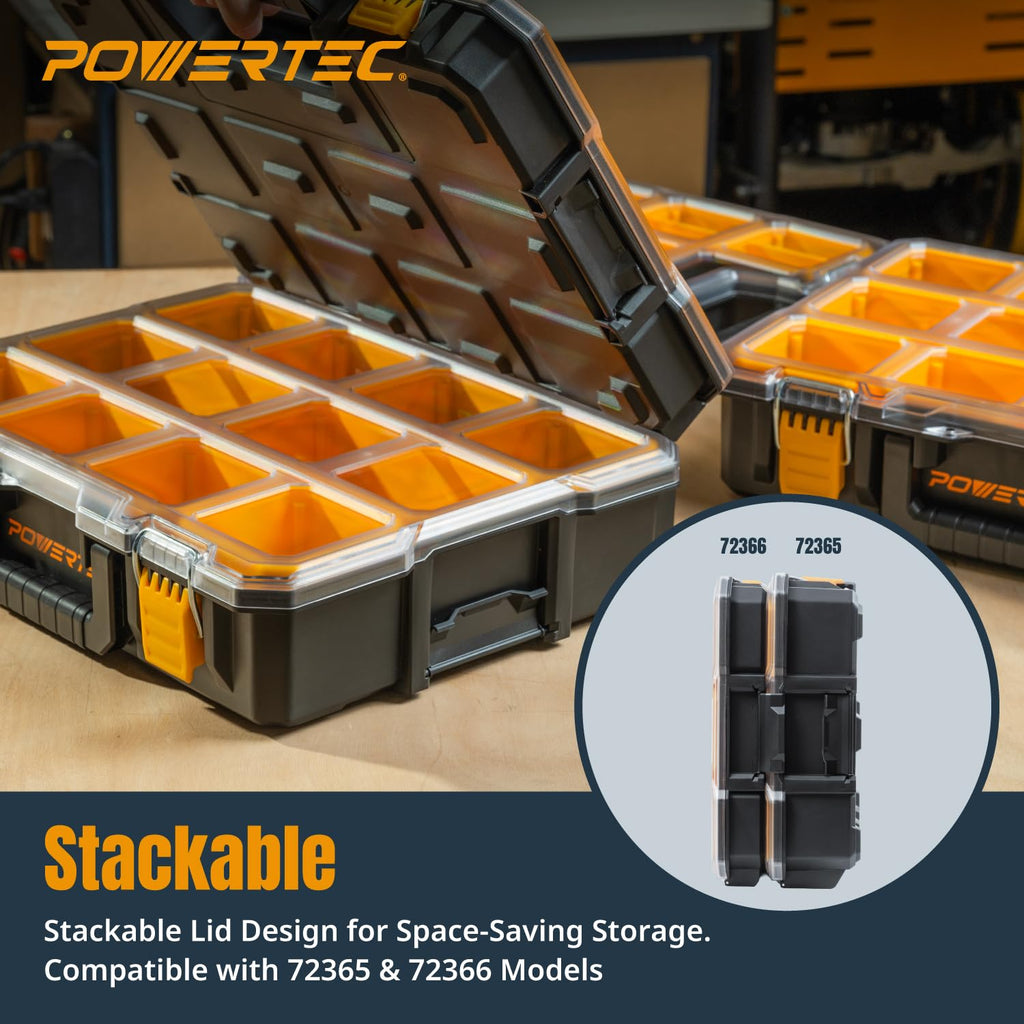 Small Parts Organizer & Tool Box – 10 Compartments, IP65 Water & Dust Protection, Stackable Storage with Interlocking
