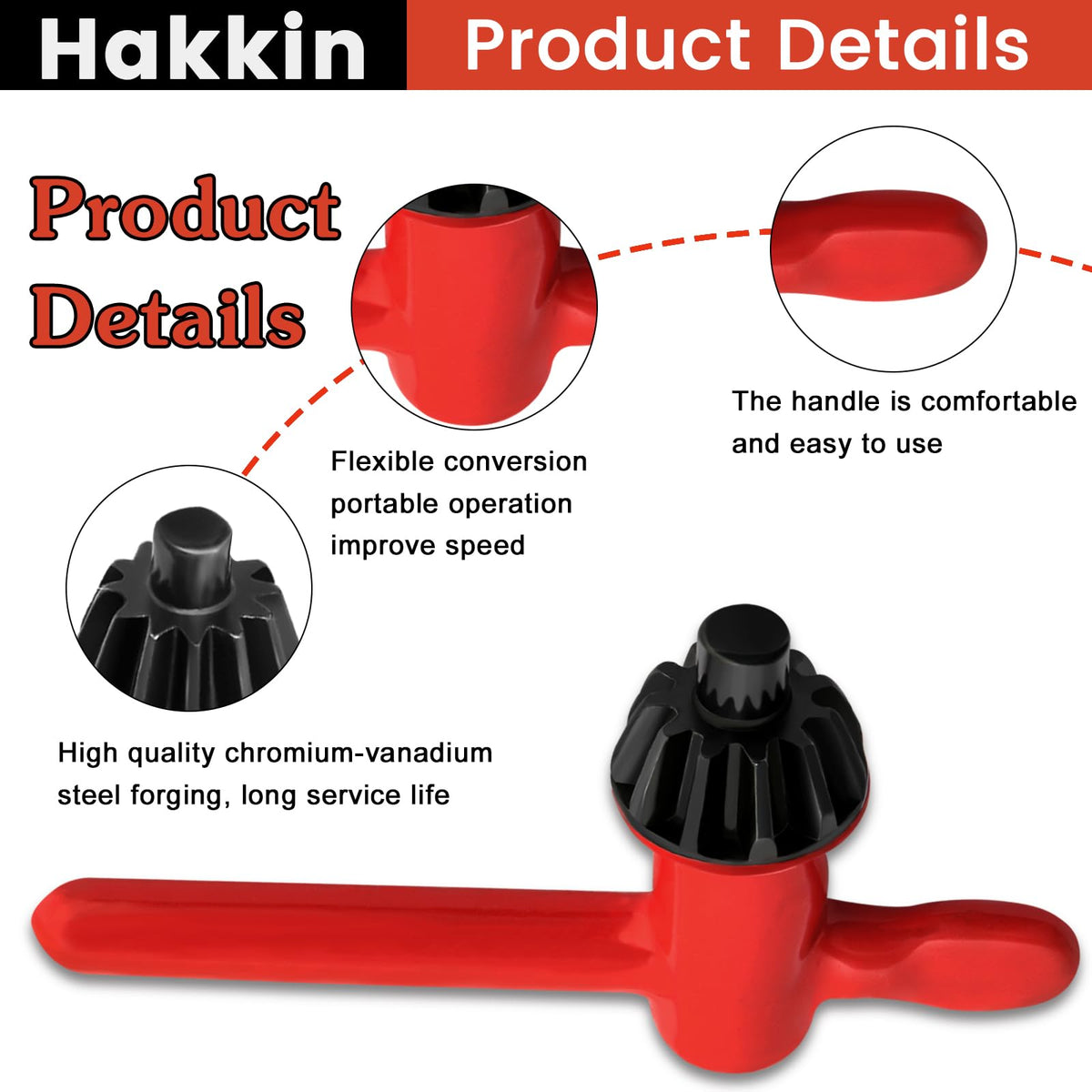 Hakkin 5Pcs Drill Press Chuck Key and Universal 4 Way Key, 3/4" 5/8" 1/2" 3/8" 1/4" Replacement Drill Chuck Key Wrench Electric Drill Clamping Tool with 4 in 1 Drill Chuck Wrench
