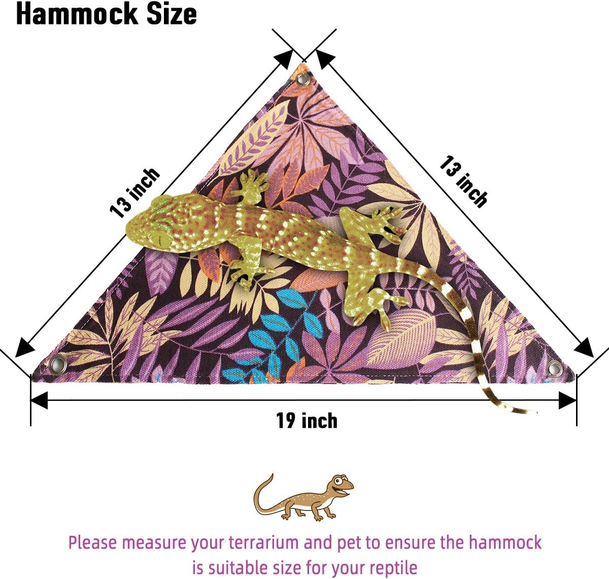 Bearded Dragon Hammock, Reptile Lizard Lounger Ladder Accessories Terrarium Habitat Decor for Large Small Bearded