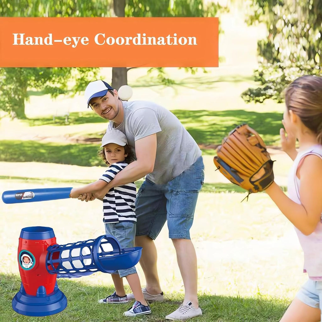 T Ball Set for Kids Toddlers, Electric Automatic Baseball Pitching Machine Pitcher Machines, Tee Ball Set Baseball