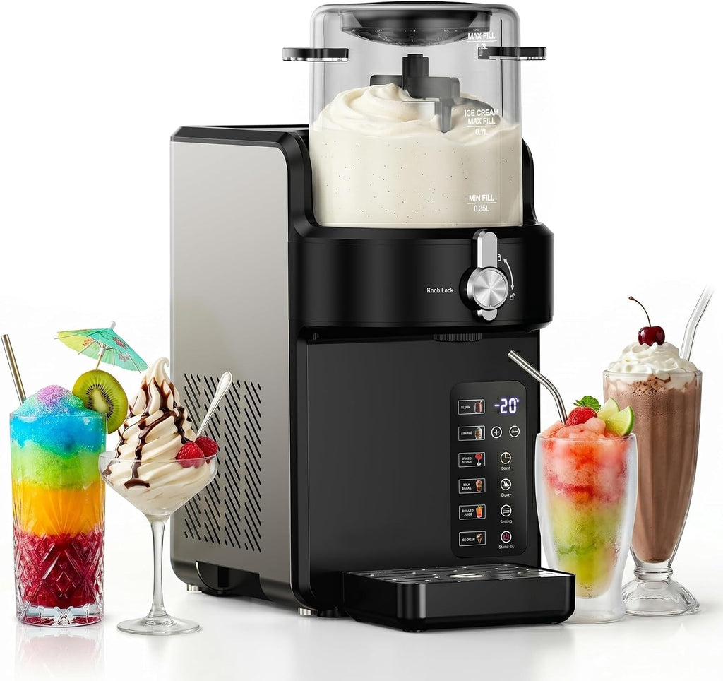 Slushie Machine with 15-Min Fast Slush 6 Preset, Soft Serve Ice Cream Maker