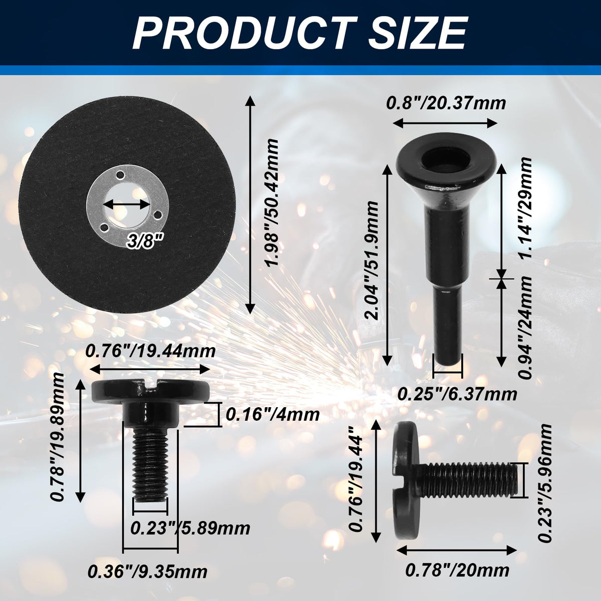 Jersvimc 10Pcs Die Grinder Cut Off Wheel with Mounting Mandrel