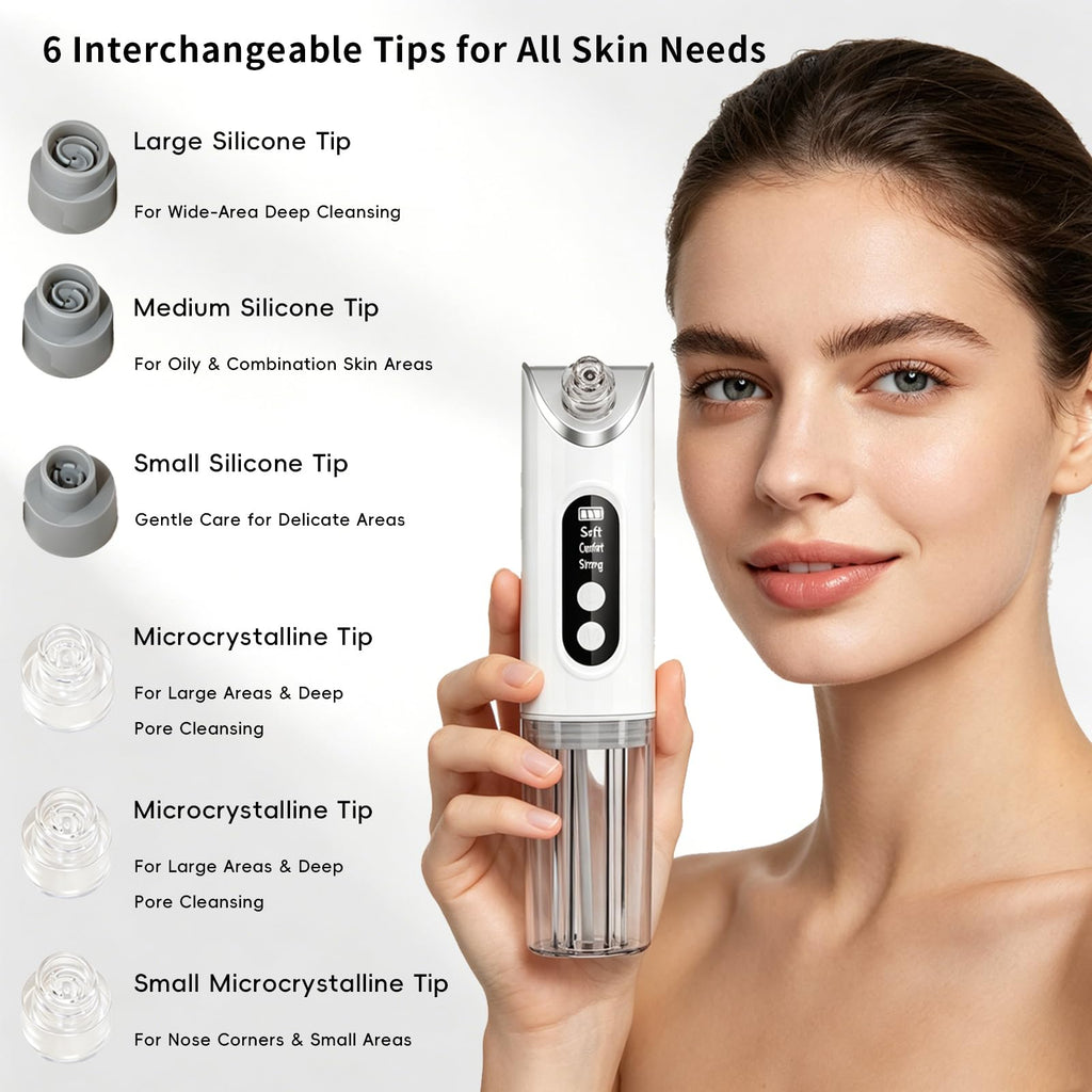 Blackhead Remover Vacuum, Microbubble Pore Cleaner, 3 Suction Levels