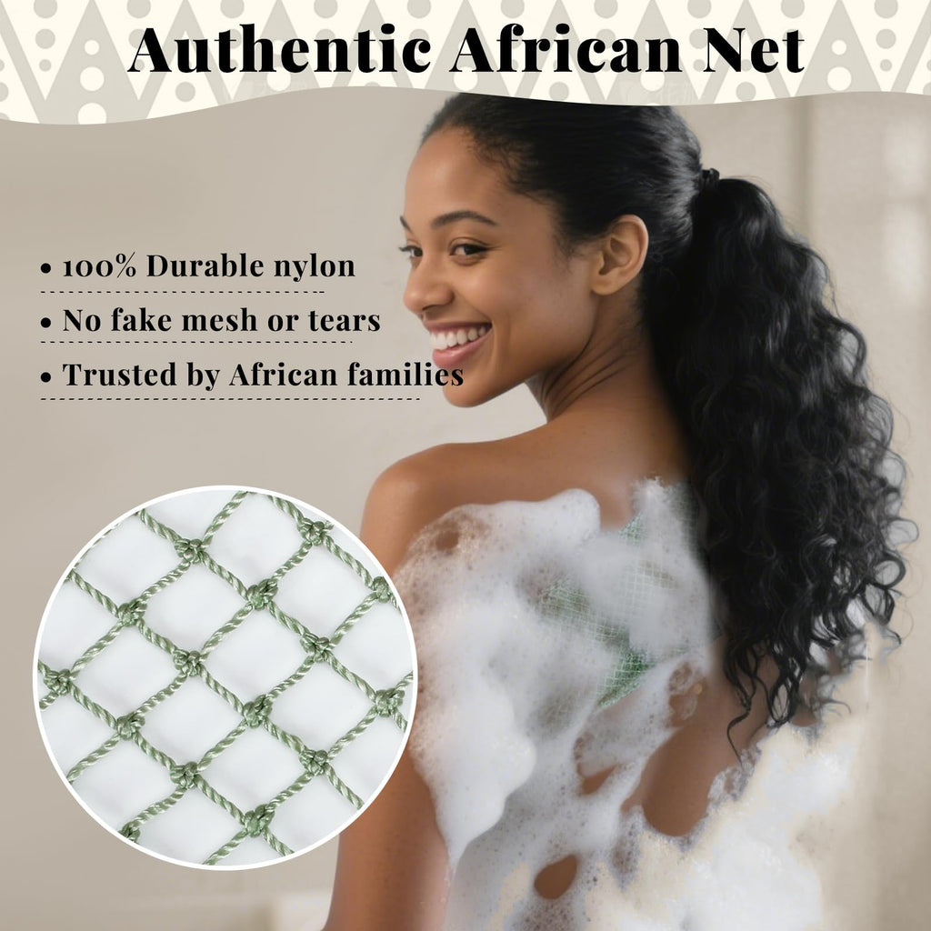 African Net Sponge Authentic-4 Packs African Exfoliating Net Sponge,Bath Sponges for Shower,42 inch Long for Normal