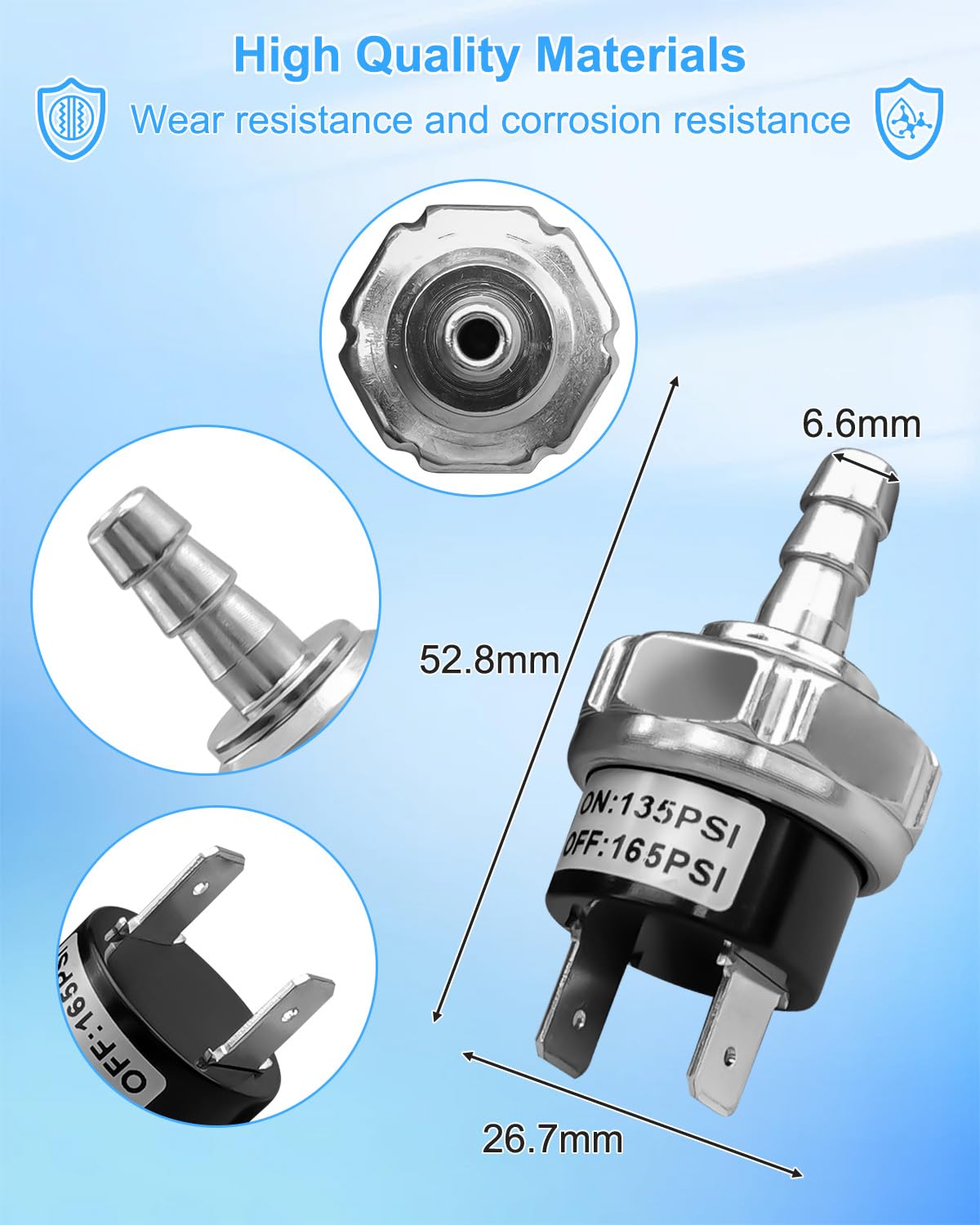 Air Compressor Pressure Switch Fit for Husky C331H Replace E106635