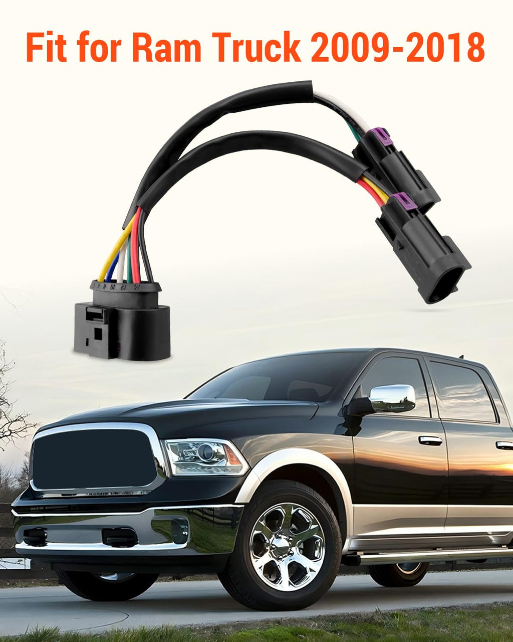 Conversion Quad Housing to Projector Headlight Harnesses Fit for Ram Truck