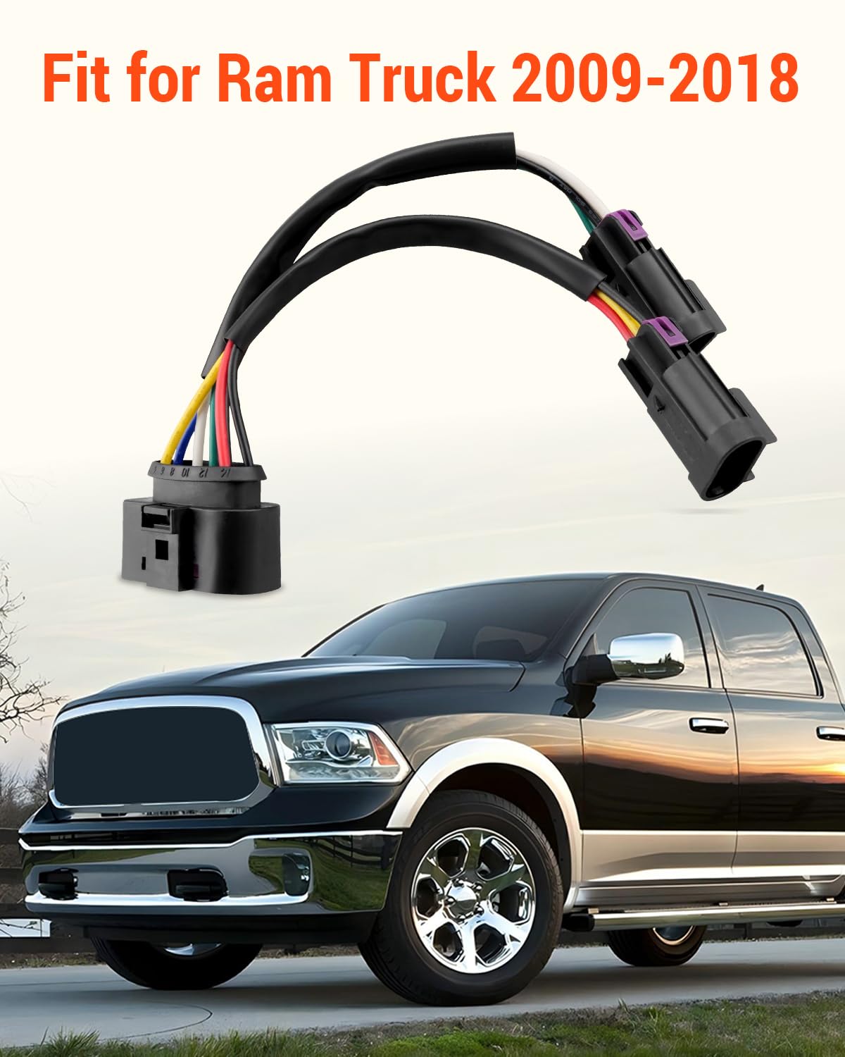 Conversion Quad Housing to Projector Headlight Harnesses Fit for Ram Truck