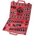 45-Piece Premium Large Size Tap and Die Set - SAE 1/4, 5/16, 3/8, 7/16, 1/2, 9/16, 5/8, 3/4, 7/8, 1”, Both Coarse and Fine Teeth | Essential Threading and Rethreading Tool with Handle Wrench and Case