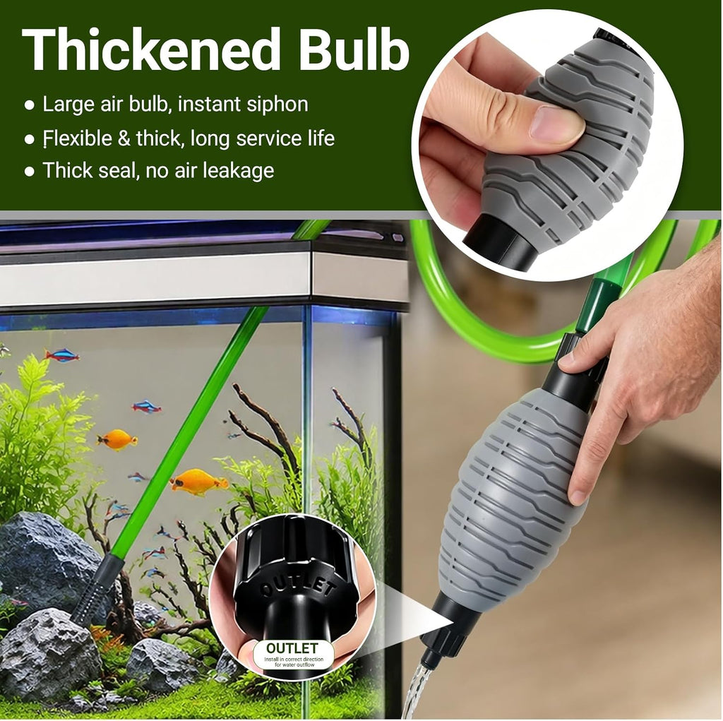 Aquarium Gravel Cleaner, 3-in-1 Tank Vacuum Siphon Water Changer