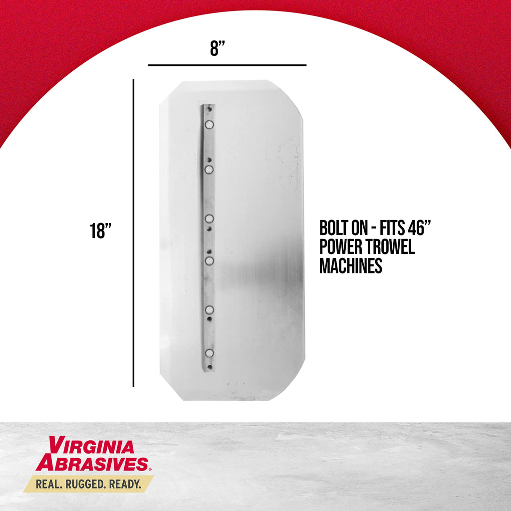 Power Trowel Combination Blades, 8" x 18", Fits 46" Machines, Set of 4