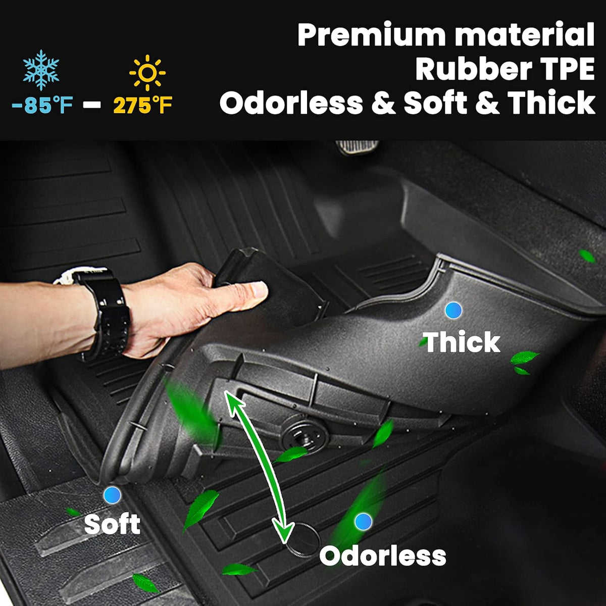 All Weather Floor Mats Cargo Mat with Backrest Mat for Kia Telluride 7&8 Seats 2020-2025 TPE Liners Accessories Guard