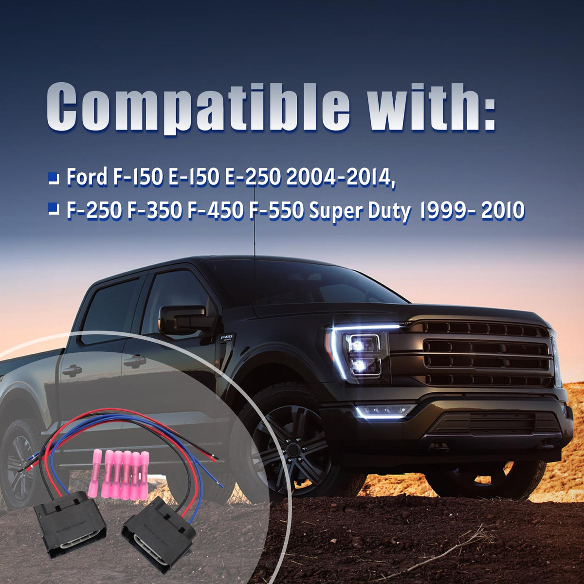 2PCS Tail Light Connector Fit for Ford F-150 E-150 E-250 2004-2014