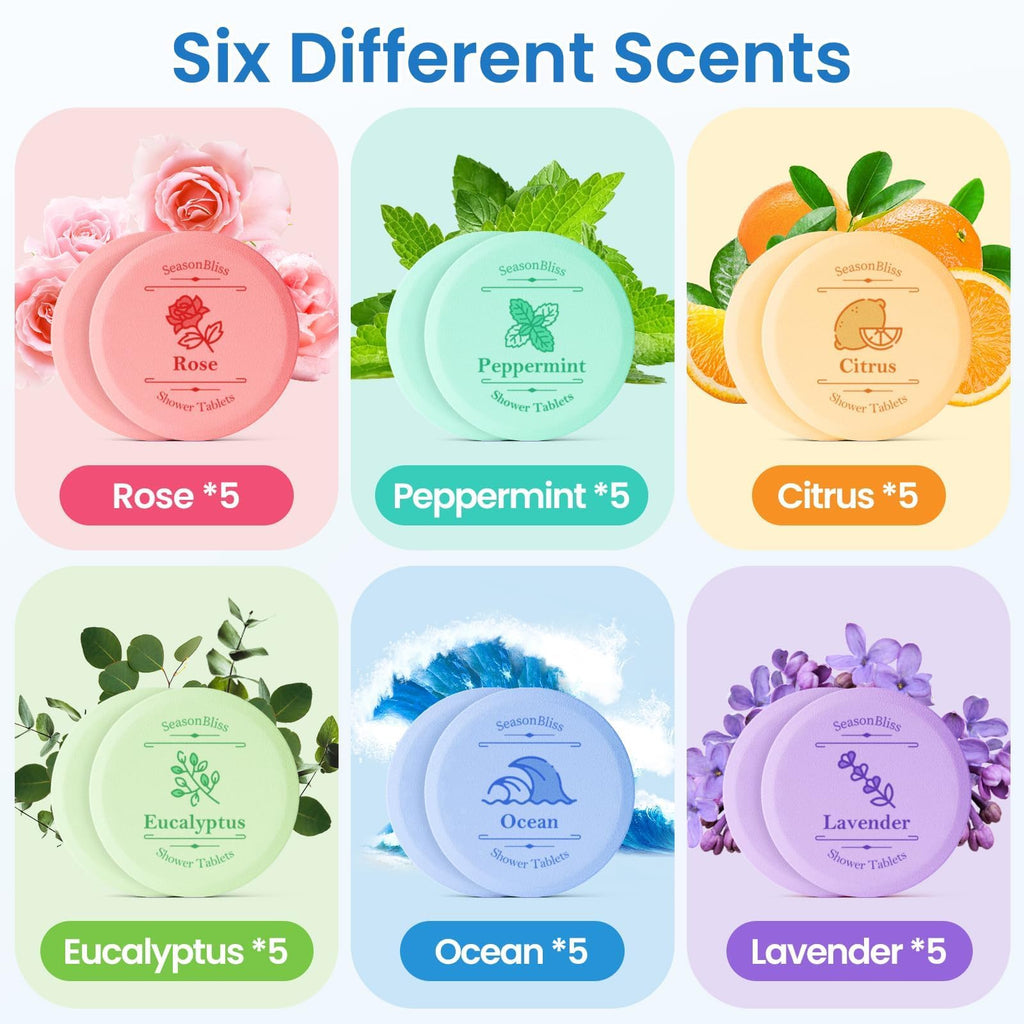 Shower Steamers 60 PCS with 6 Scents, Shower Bombs for Women