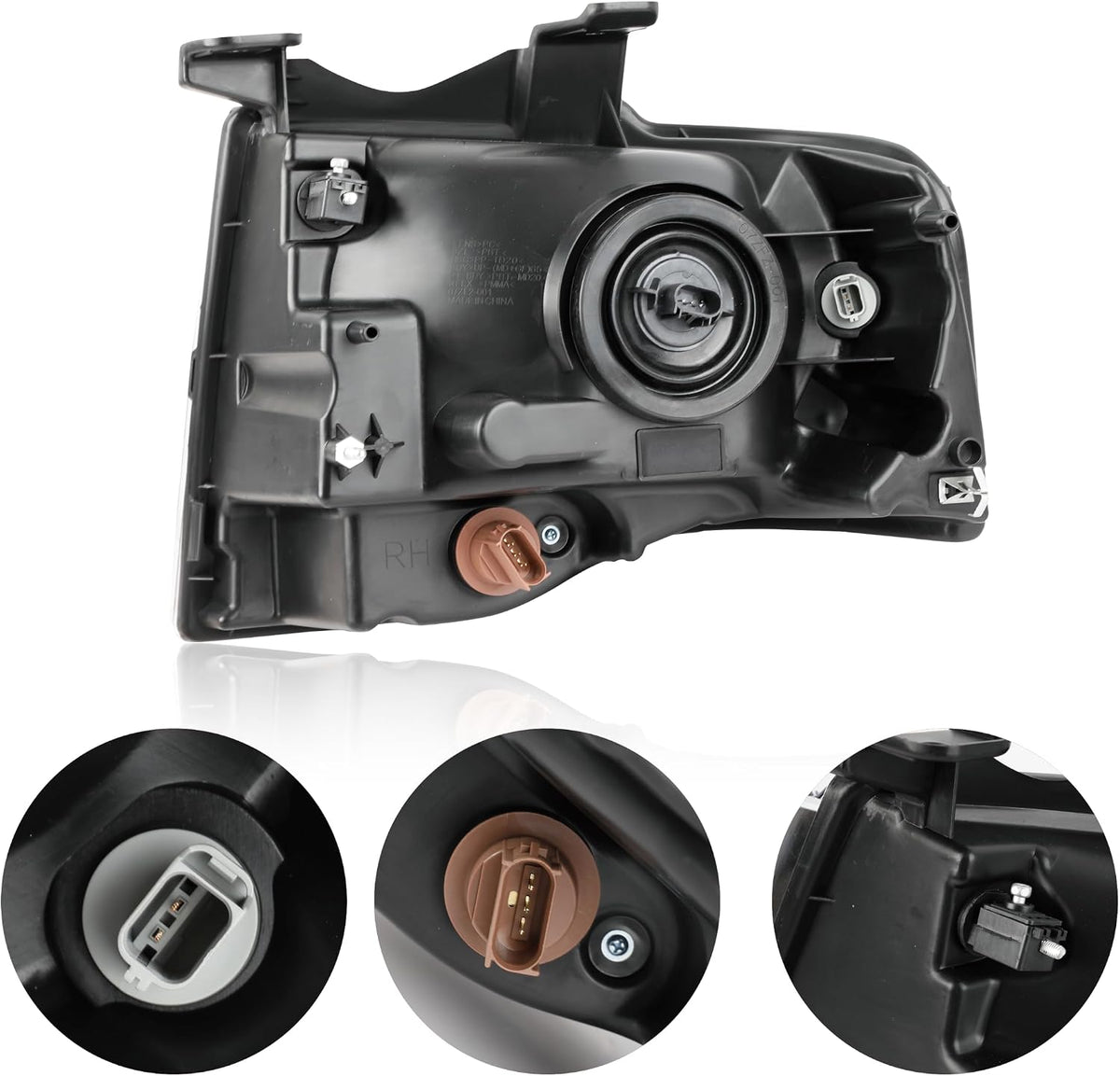 Pair Chrome Headlights Compatible with 2007-2014 Ford Expedition