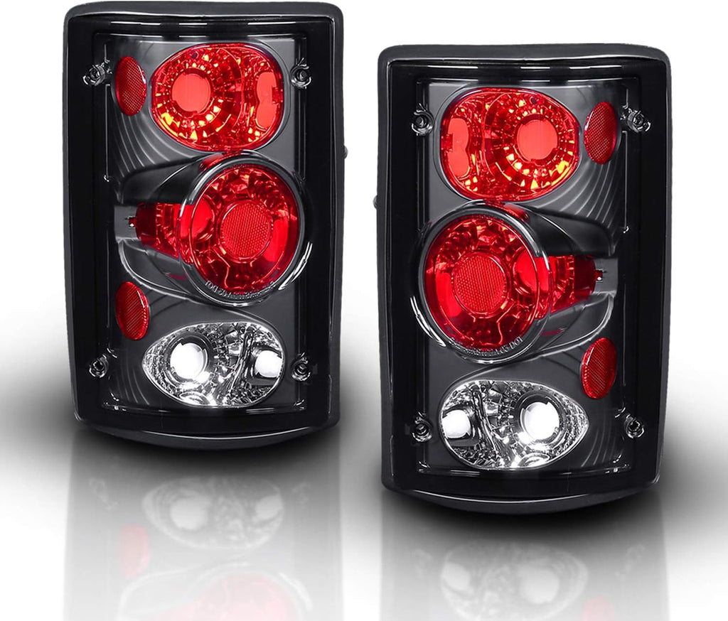 AmeriLite Black Replacement Brake Tail Lights Set For Ford Excursion/Econoline Van - Passenger and Driver Side