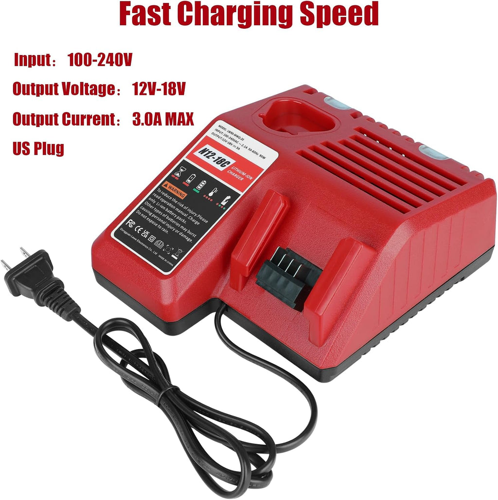 Rapid Charger Replacement for Milwaukee M18 & M12 Battery Charger