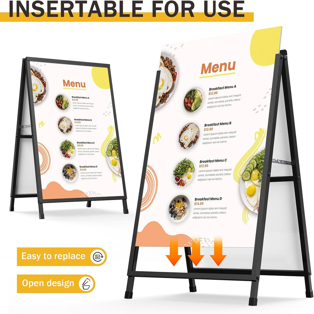 A Frame Sign 24x36 Inch Outdoor, Heavy Duty Sandwich Board Signs, Double-Sided A Frames Sign Holder Business for