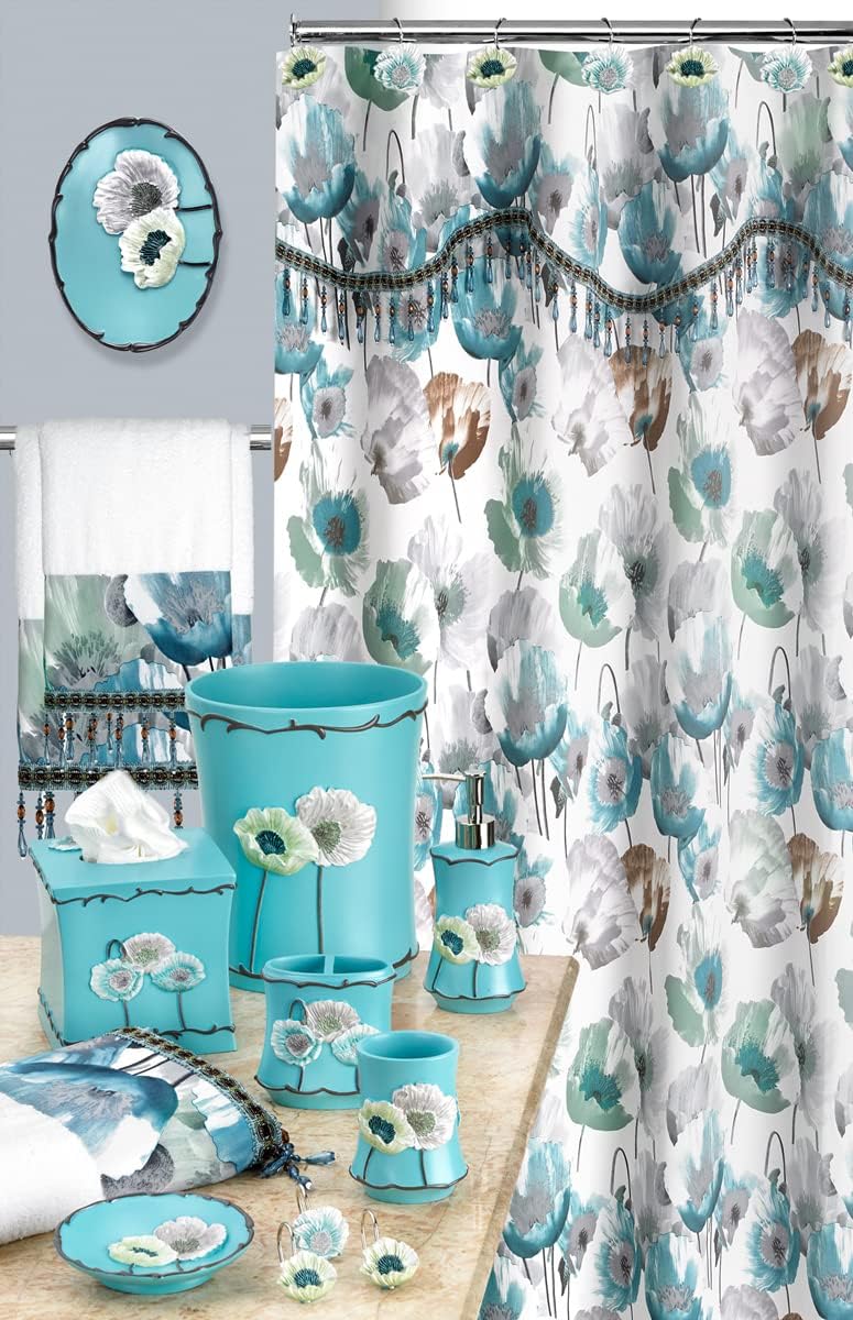 4 Piece Bathroom Accessories Sets, Poppy Fields 4 Unit