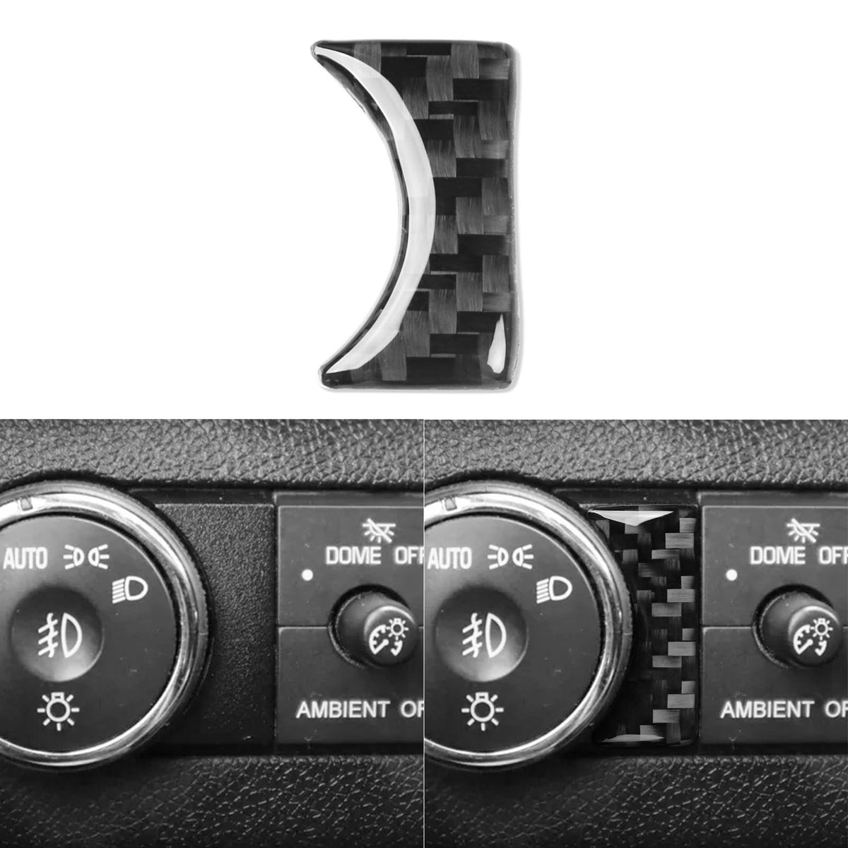 GDFJGD Headlight Knob Trim for Chevrolet/Chevy Traverse 2009-2012 Black