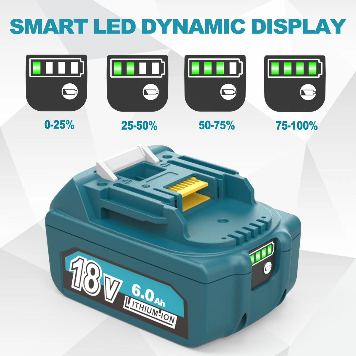6.0Ah 18V Battery Replacement for Makita 18V Lithium Battery