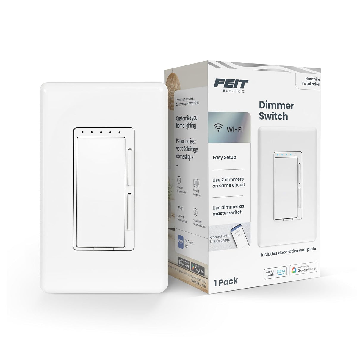 Smart Dimmer Switch, Neutral Wire Required for Installation