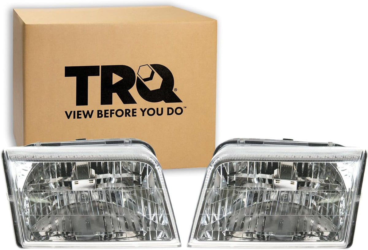 TRQ Driver and Passenger Side Headlight Assembly Set