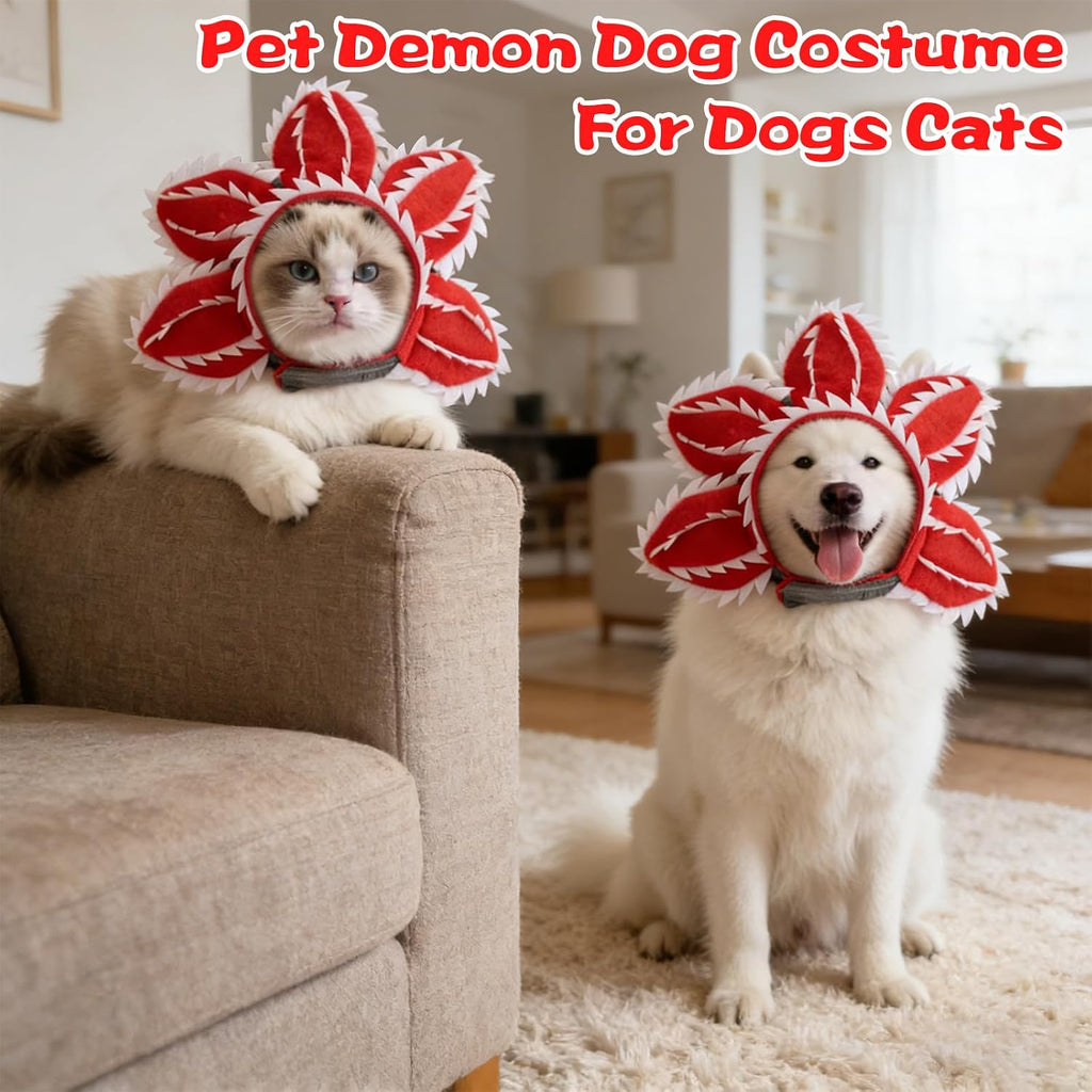 Pet Demon Dog Costume Funny Carnivorous Plant Dog Adjustable Hat Costume