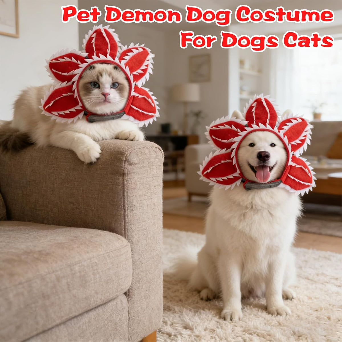 Pet Demon Dog Costume Funny Carnivorous Plant Dog Adjustable Hat Costume