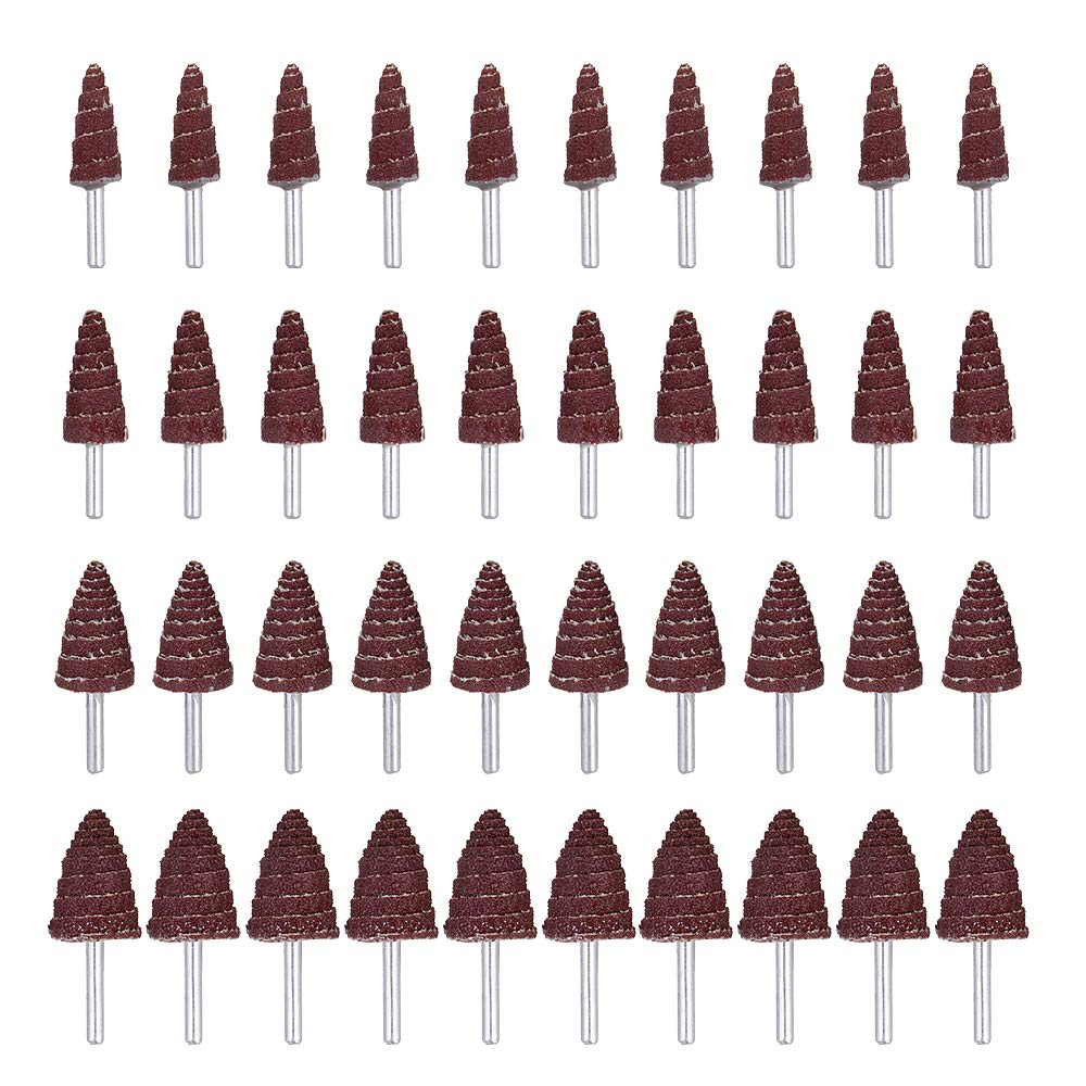 Mixiflor 40 Pack 80 Grit Cone Shape Abrasive Sandpaper Flap Sanding Wheel