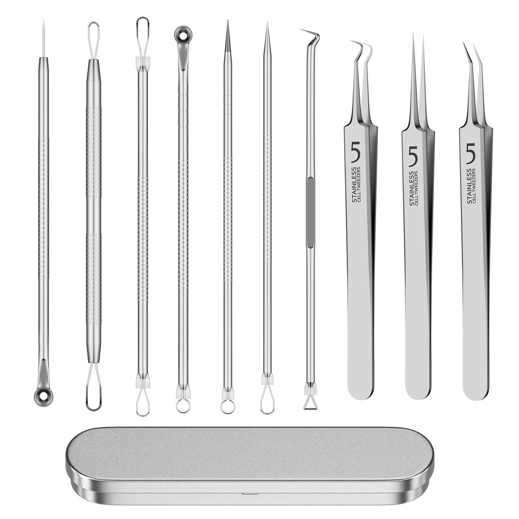 Blackhead Remover Pimple Popper Tool Kit 10 Pcs Blackhead Remover Tools Kit with Storage Case Pimple Popper Tool kit