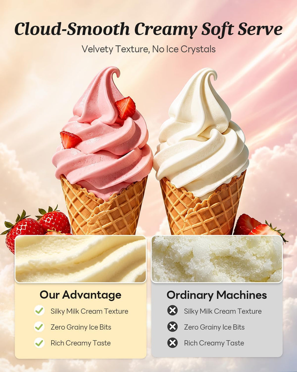 Ice Cream Maker & Slushie Machine Soft Serve Ice Cream Machine 7 Presets