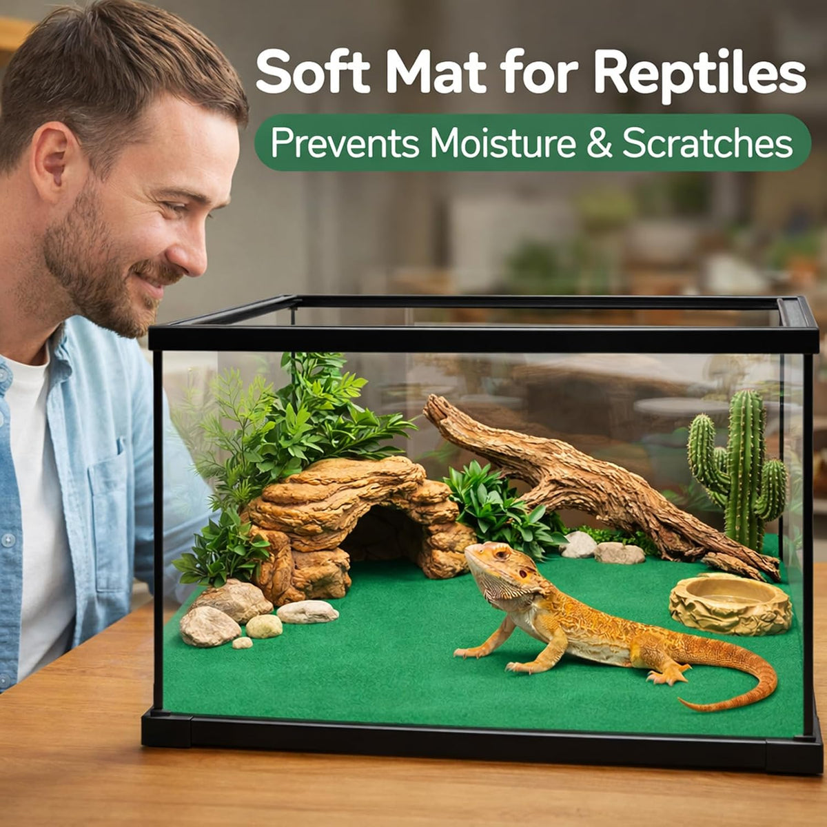 2 Pack Reptile Carpet, 39’’ x 20’’ Terrarium Bedding