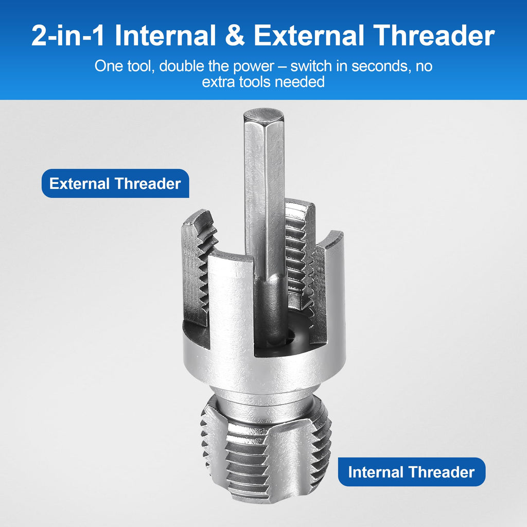 3 Pcs PVC Pipe Threader Kit – Integrated Internal & External Threading Tool