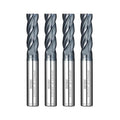 WEXWE Tools Carbide End Mill Square Milling Cutter for Cutting Alloy Steels,Cast Iron, Hardened Steel - 4 Flute Cutting Tools 1/2 Shank (1/2-3.0" 4PCS)