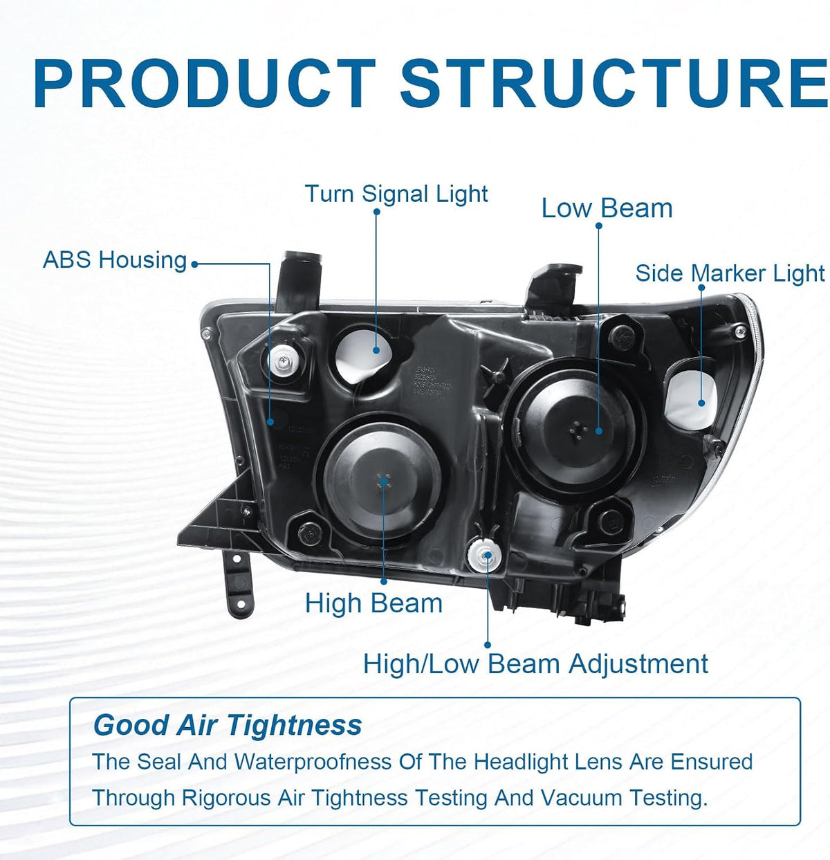 Headlights Projector for 2007-2013 Toyota Tundra w/LED DRL