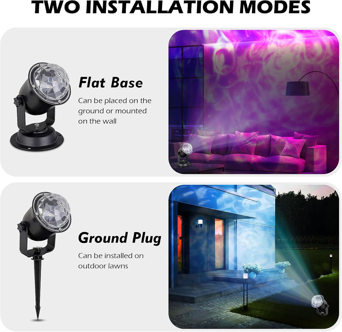 Christmas Halloween Projector Lights Outdoor, Projector Lights Outdoor Decorations for Yard, 15 Colors Water Wave