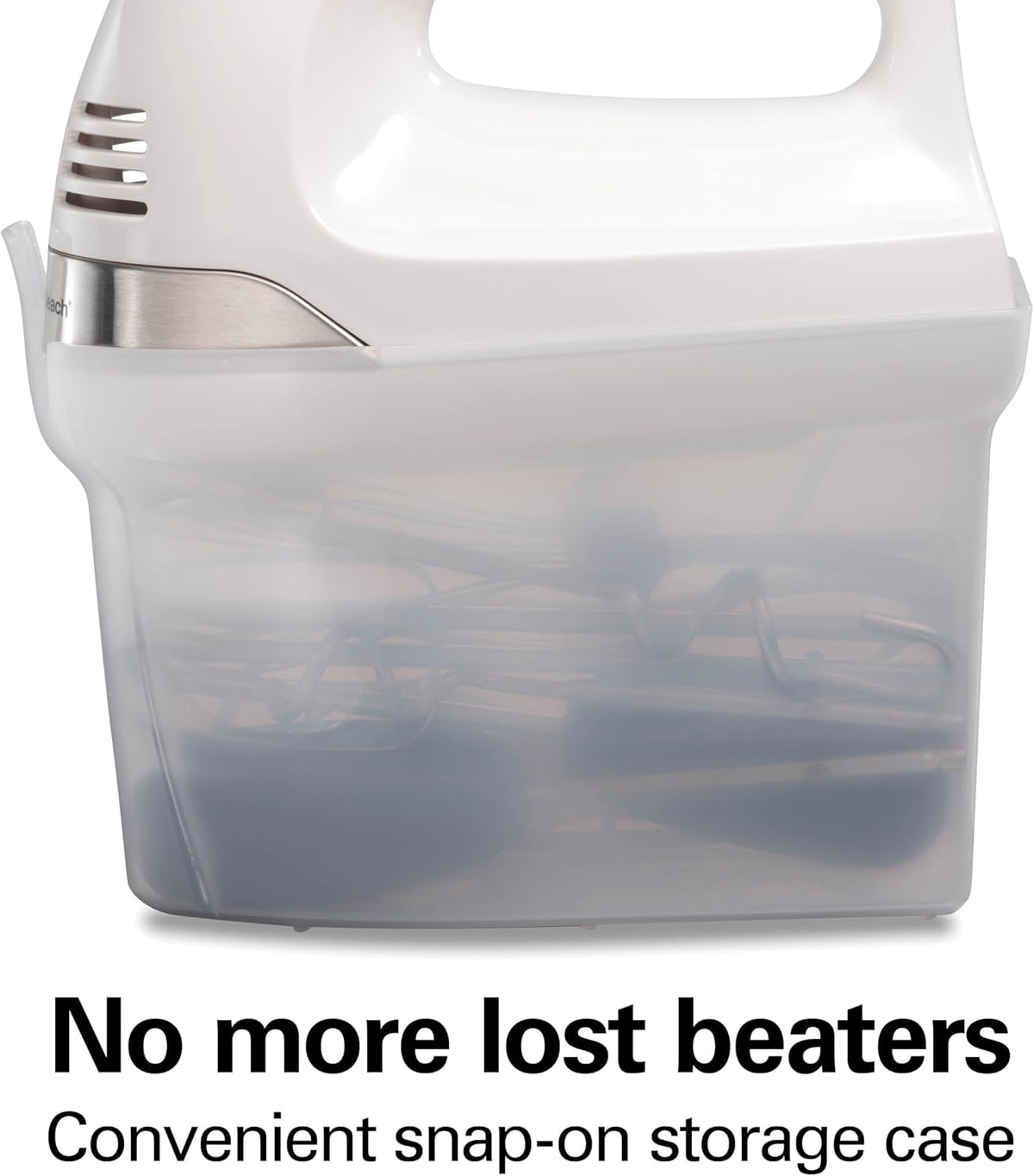 6-Speed Electric Hand Mixer With Easy Clean Beaters | Traditional Beaters | Dough Hooks | Whisk | Snap-On Storage