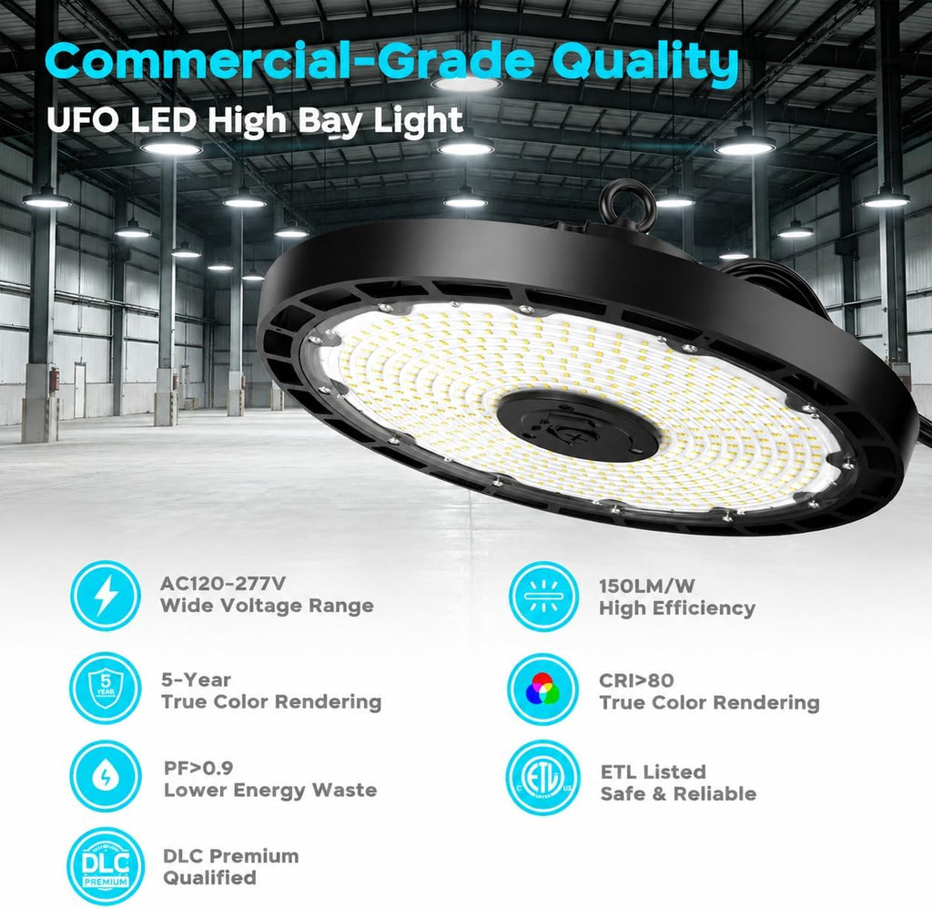 UFO LED High Bay Light,240W,36000LM 0-10V Dimmable 2Pack