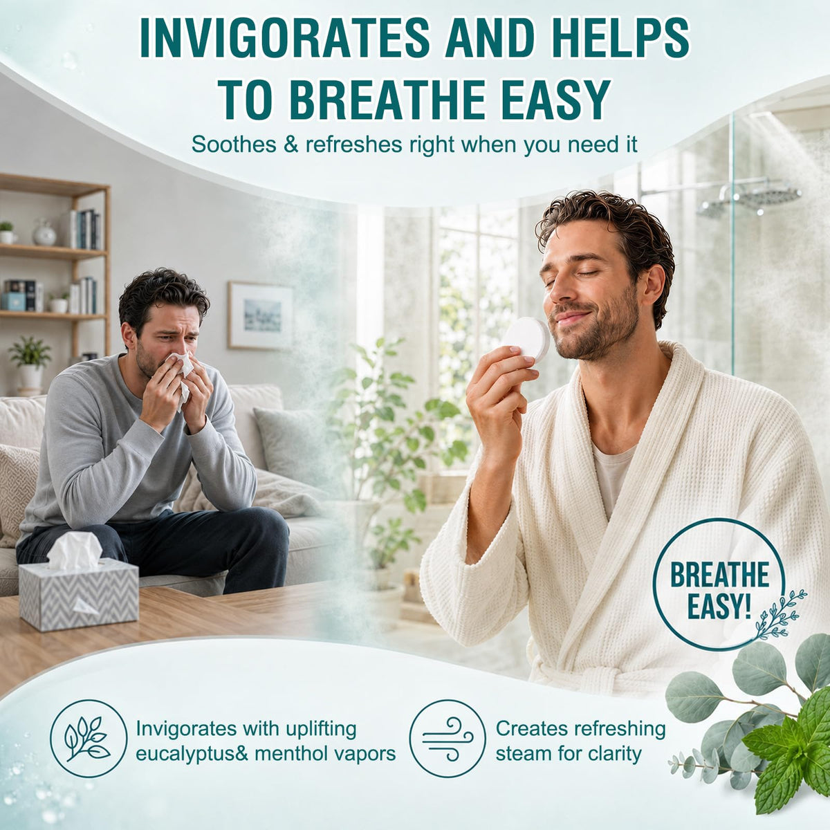 Shower Steamers Aromatherapy 12 Pack, Eucalyptus & Mint, Stocking Stuffers