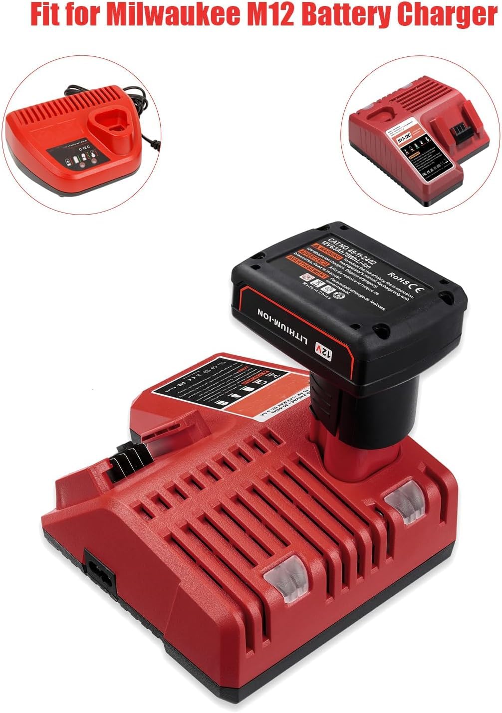 2 Pack 6.0Ah 12V Batteries for Milwaukee M12 12 Volt Power Tools