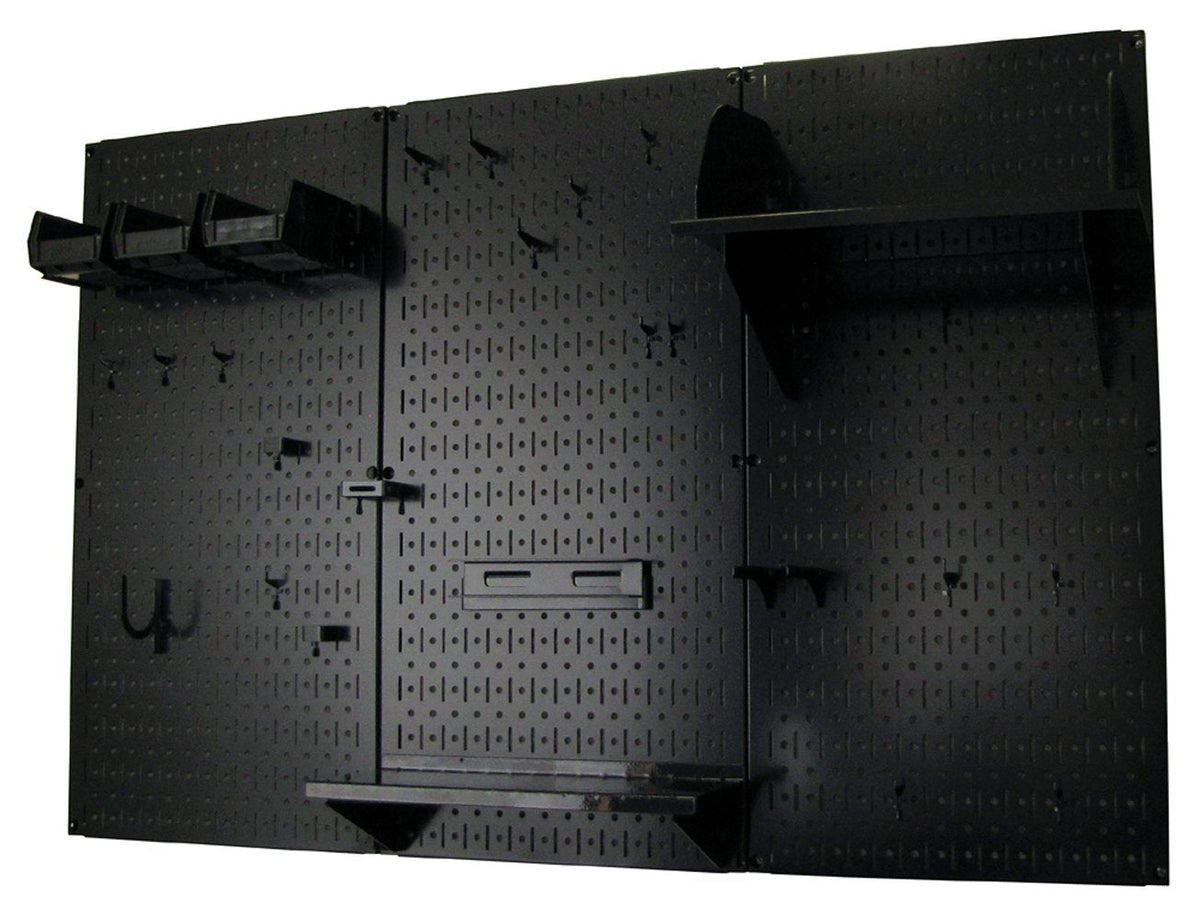 Pegboard Organizer 4 ft. Metal Pegboard Standard Tool Storage Kit with Black Toolboard and Black Accessories