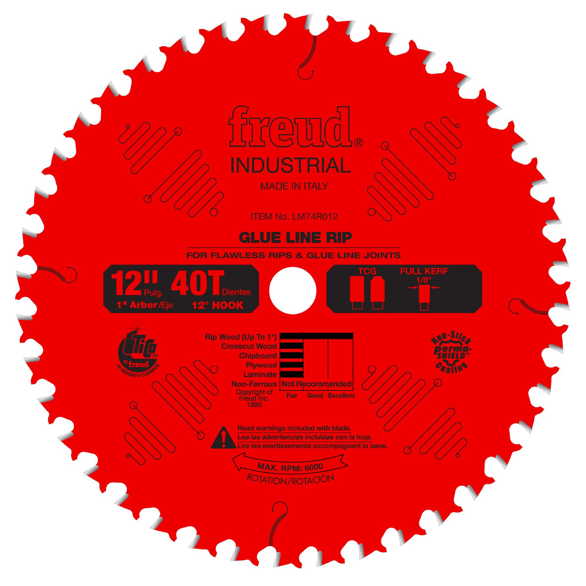 Freud LM74R012: 12" x 40T Glue Line Ripping Blade