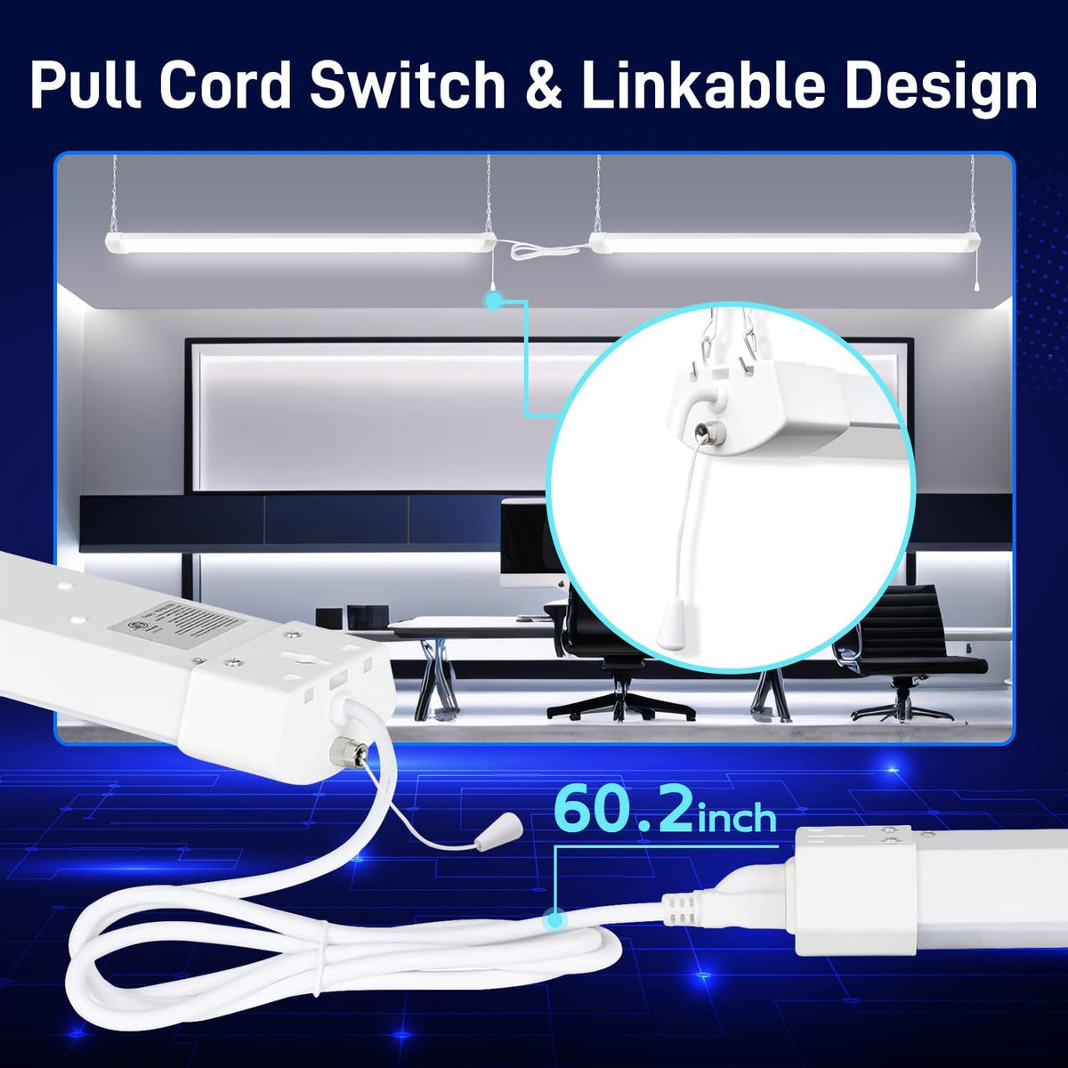 hykolity 4FT 120W LED Shop Light Linkable,13000LM(400w Equivalent), 5000K