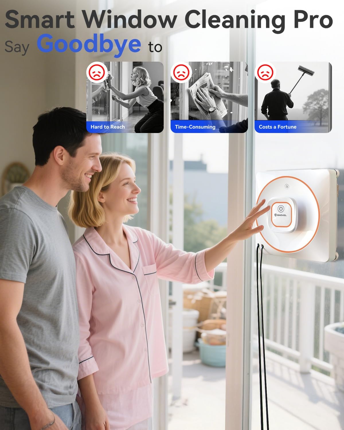 8000Pa Anti-Fall Window Cleaner Robot Auto Spray for High Rise Glass