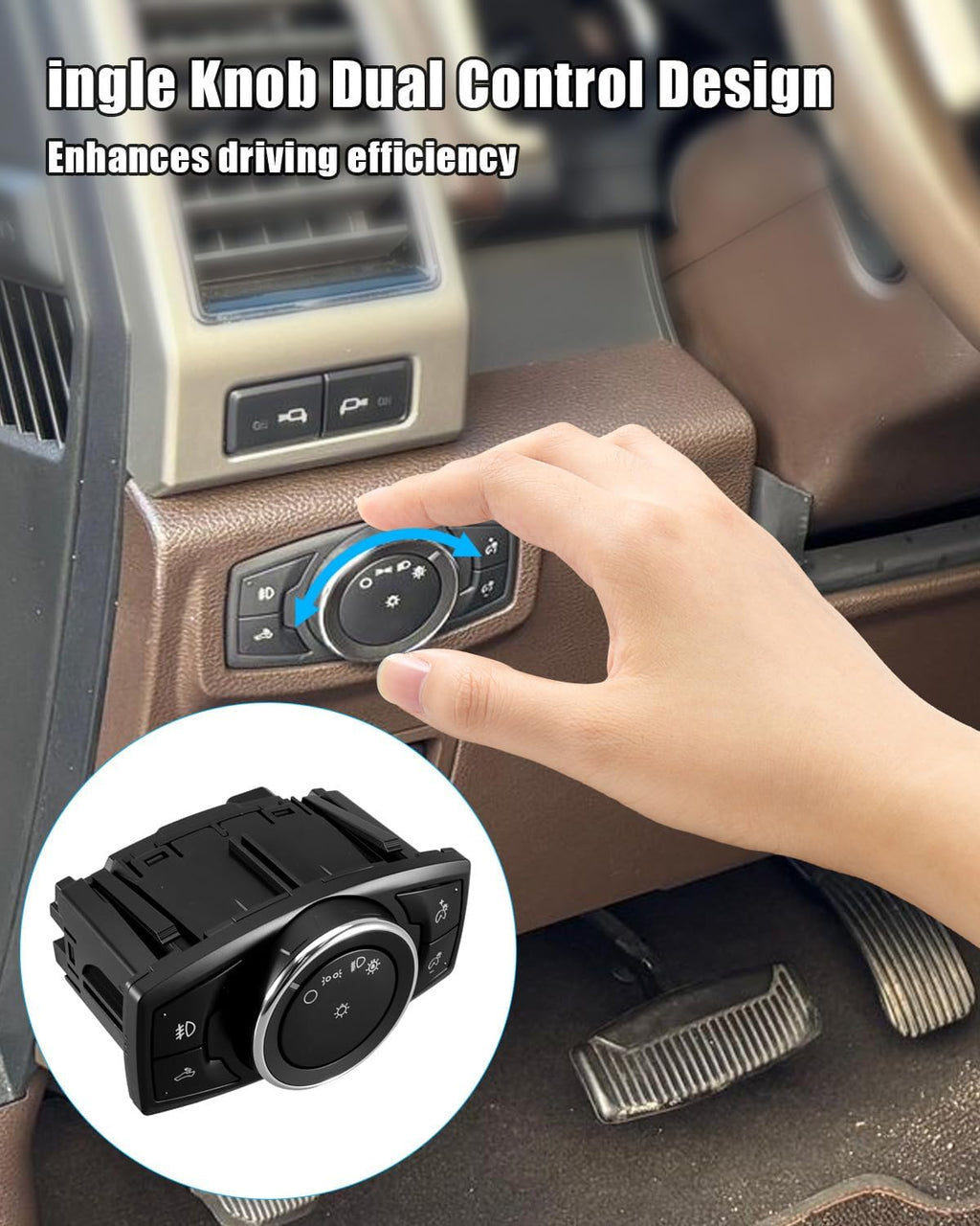 Headlight Fog Light Switch Fit for Ford F150 F250 F350 F450 F550 2015-2022