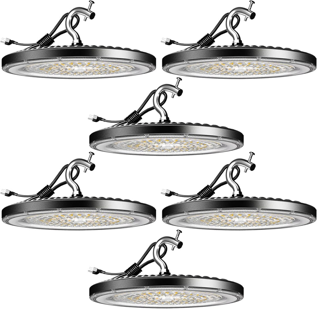 Lightdot 150W LED High Bay Lights, 6Pack Plug and Play High Bay LED Lights