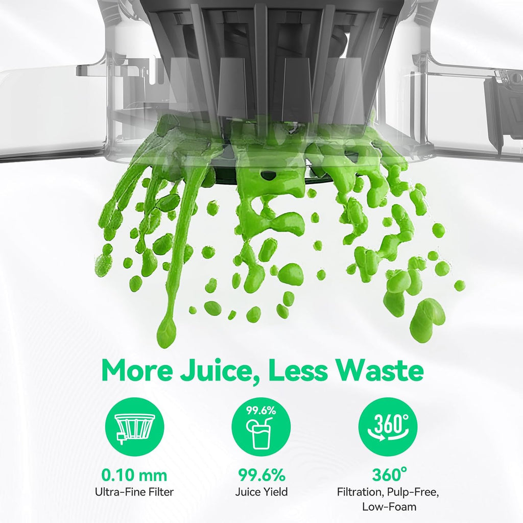 Cold Press Juicer, ORMEO HOME Masticating Juicer Machines with 5.5" Large Feed Chute Fit Whole Vegetables & Fruits