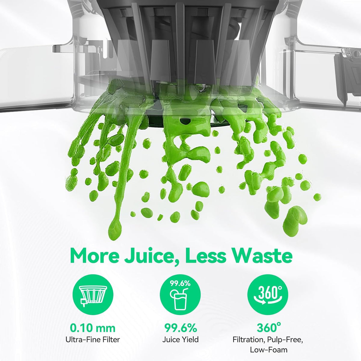Cold Press Juicer, ORMEO HOME Masticating Juicer Machines with 5.5" Large Feed Chute Fit Whole Vegetables & Fruits